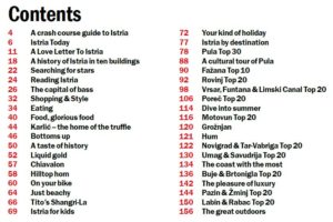 TimeOut Istria Guide Contents