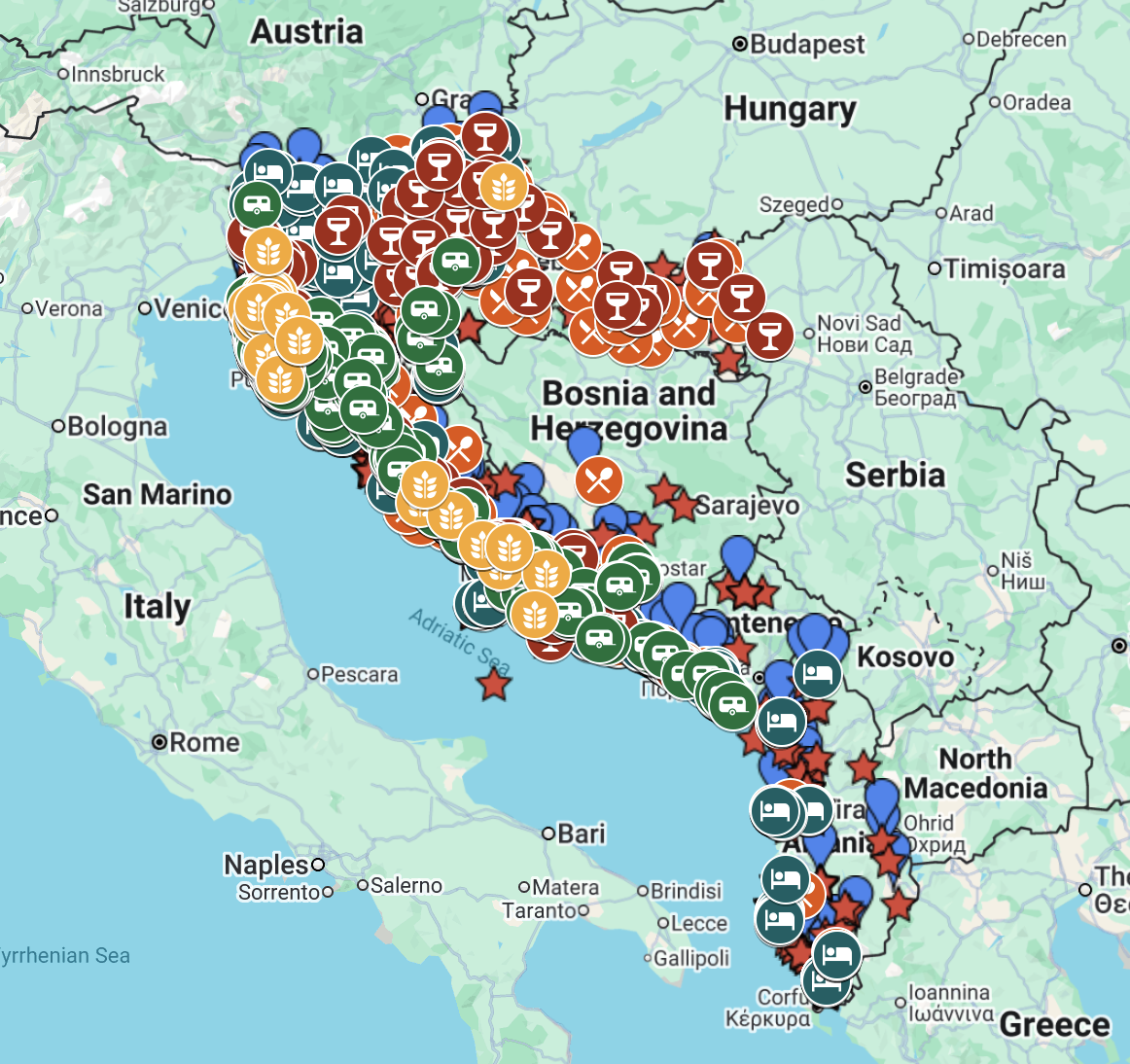 Best of Croatia and Slovenia Google Map preview